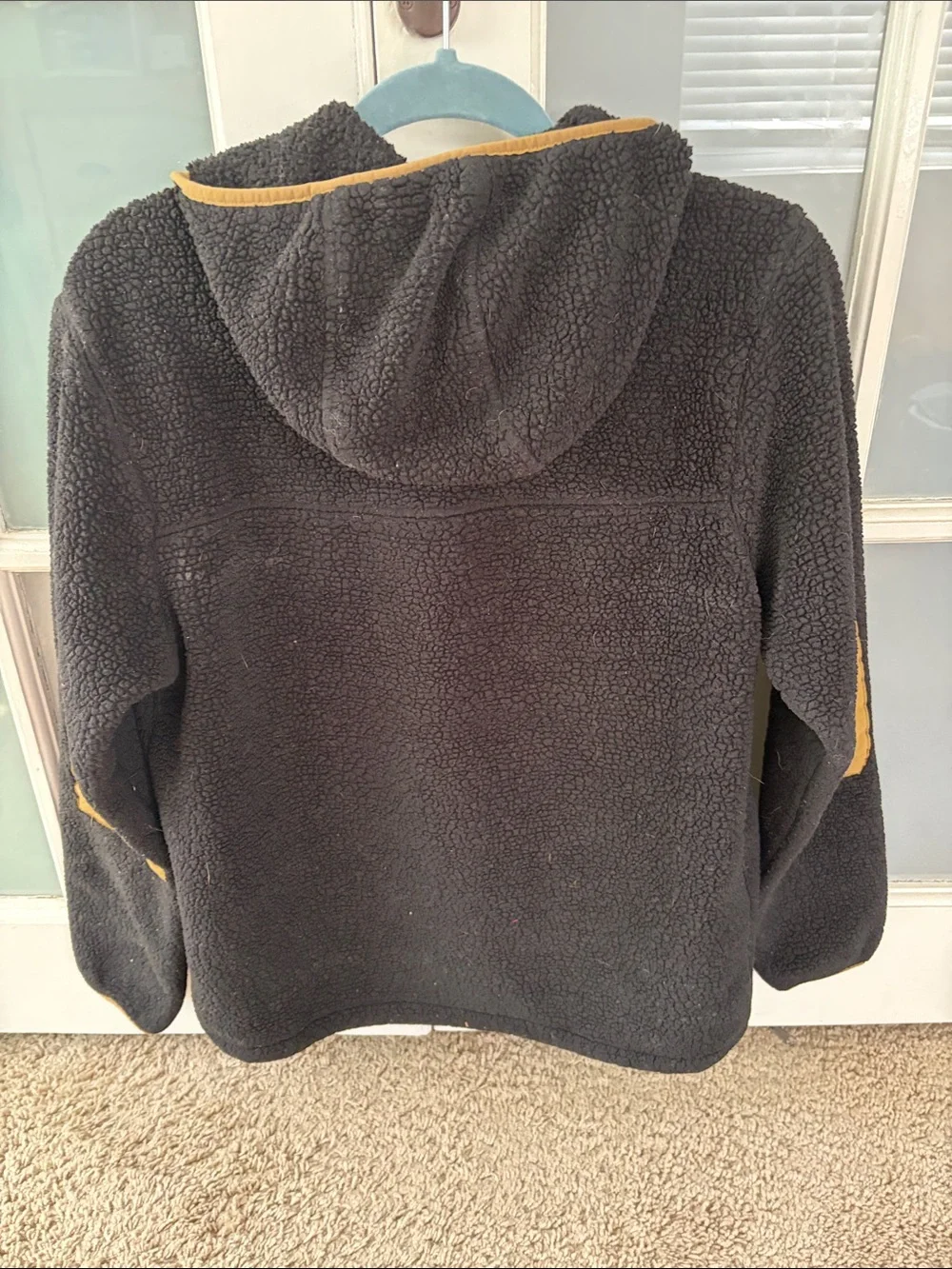 The North Face Men's Black Sherpa Half-Zip with Tan Accents